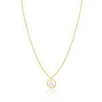 Dainty Yellow Gold Diamond Initials Necklace- LETTER A, LETTER J, LETTER M