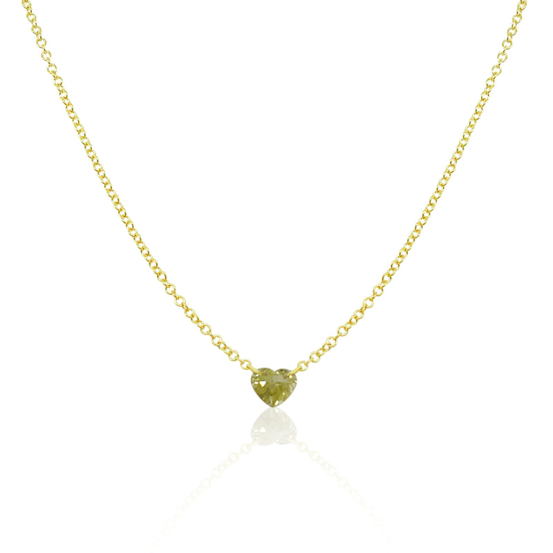 Yellow Gold Yellow Diamond Heart Necklace