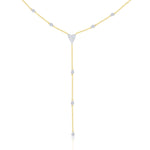 Yellow Gold and Diamond Heart Lariat