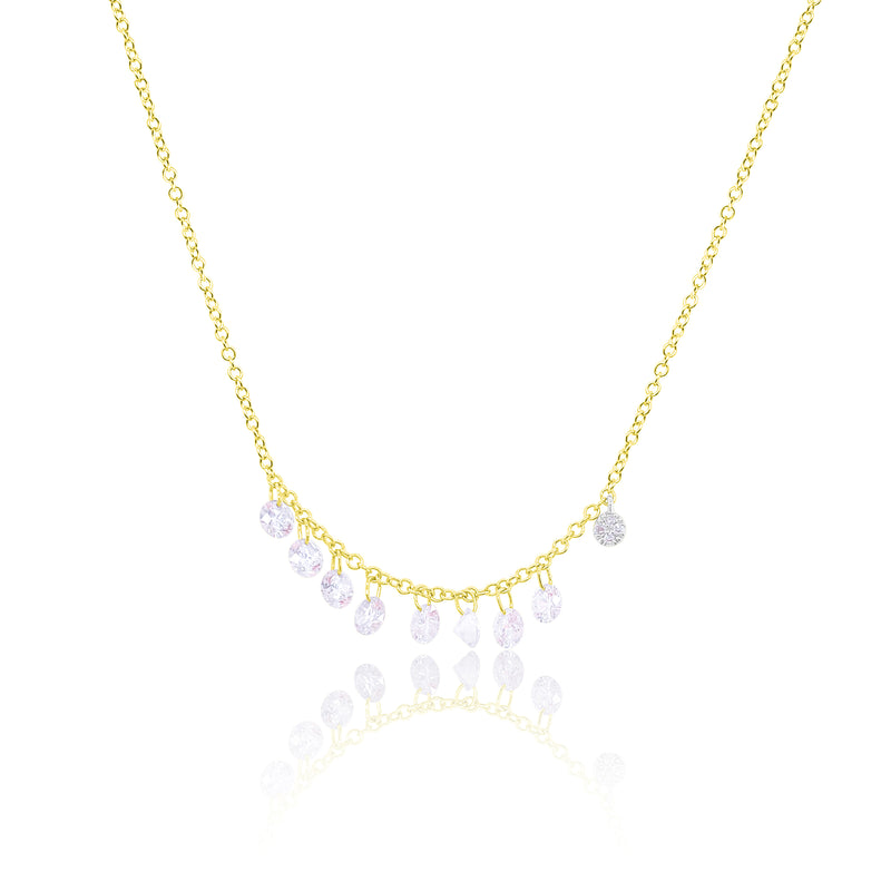Yellow Gold Drilled Diamond Necklace