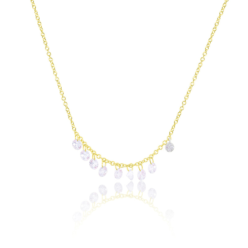 Yellow Gold Drilled Diamond Necklace