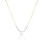 Small Yellow Gold and Diamond "A" Initial Necklace