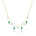 Emerald Yellow Gold Charm Necklace
