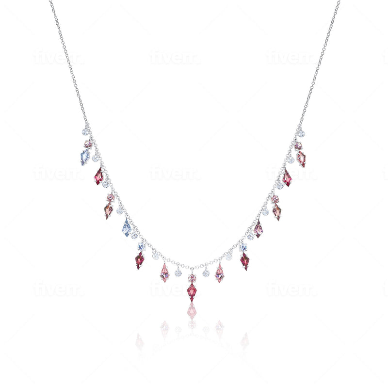 White Gold Spinel and Diamond Necklace