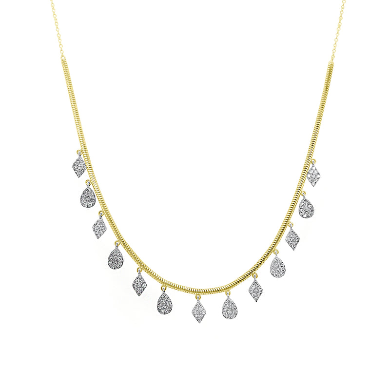 Yellow Gold Snake Chain Diamond Necklace