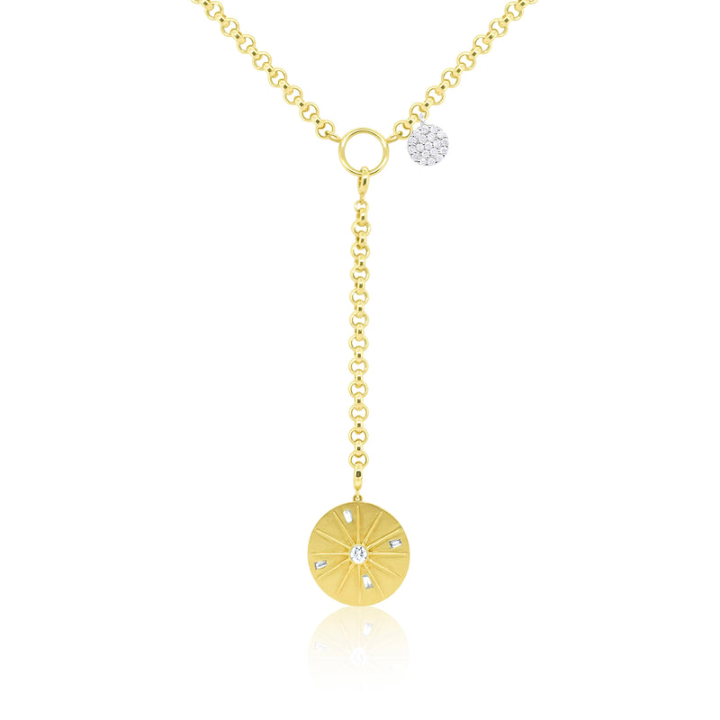 Yellow Diamond Coin Lariat Necklace