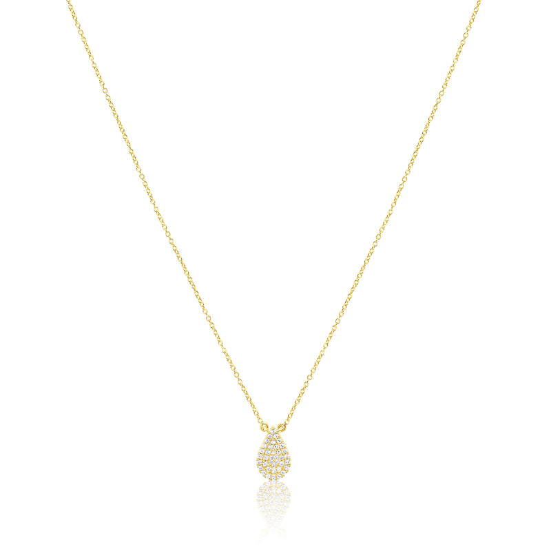 Yellow Gold Diamond Teardrop Necklace