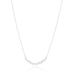 White Gold Diamond Cluster Bar Necklace ONLINE EXCLUSIVE