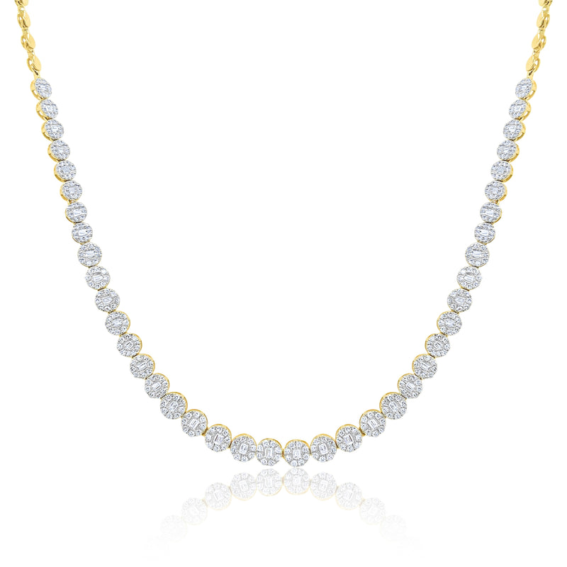 Half and Half Diamond Disc Necklace ONLINE EXCLUSIVE