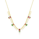 Watermelon Tourmaline Fringe Necklace