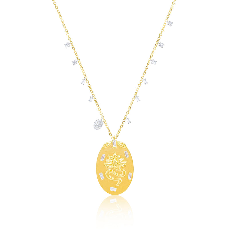 14kt Yellow Gold Flower Diamond Necklace