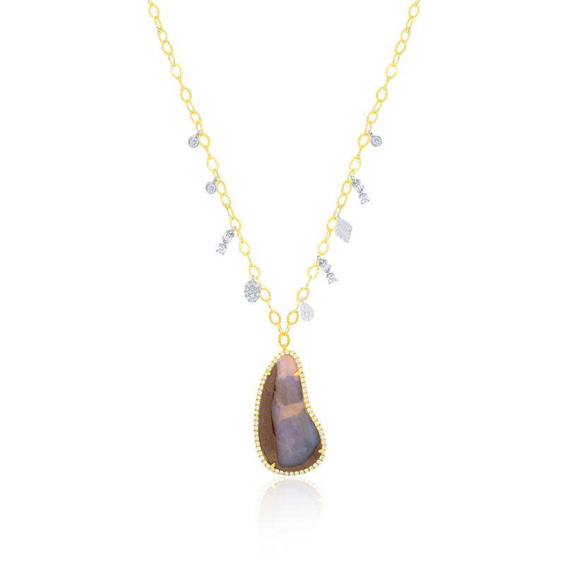 Yellow Gold Boulder Opal Necklace
