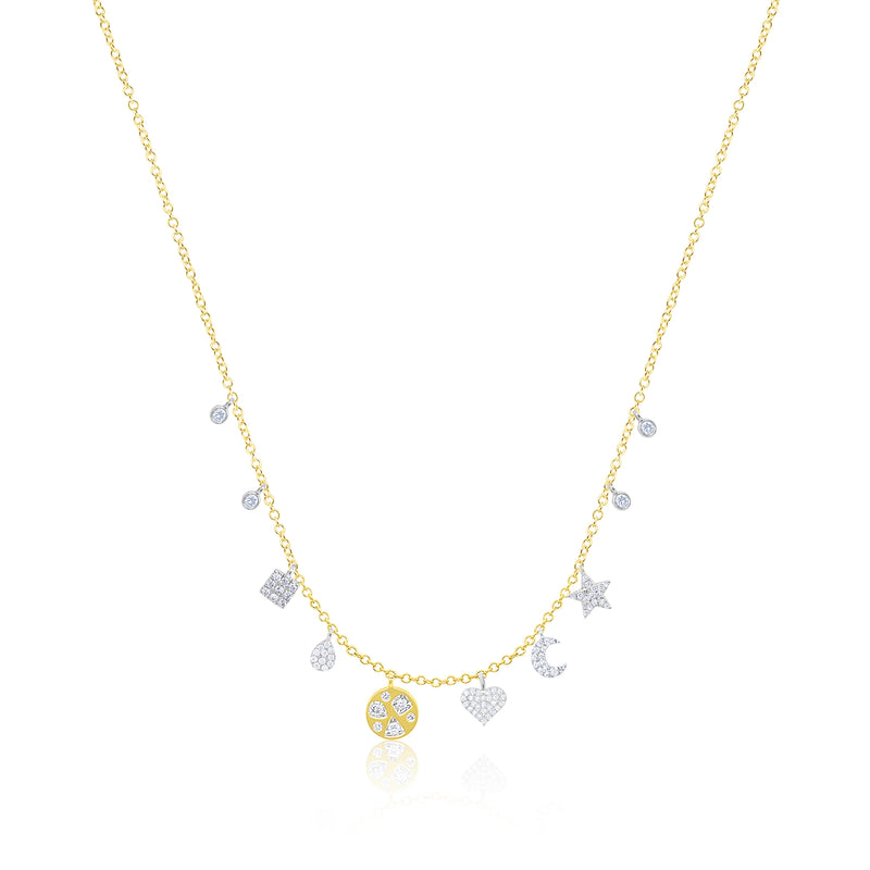 Yellow Gold Charm Necklace