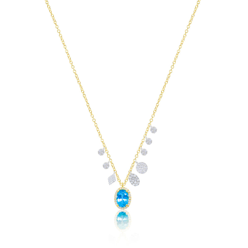 Yellow Gold Apatite and Diamond Necklace