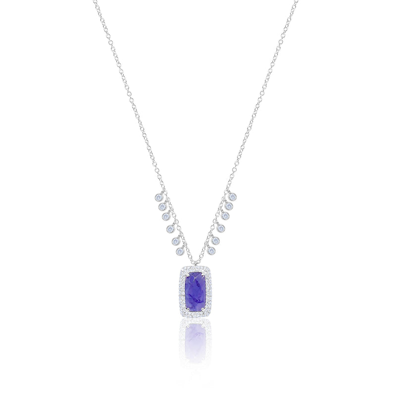 14kt White Gold Tanzanite Diamond Necklace Last 2 Necklaces