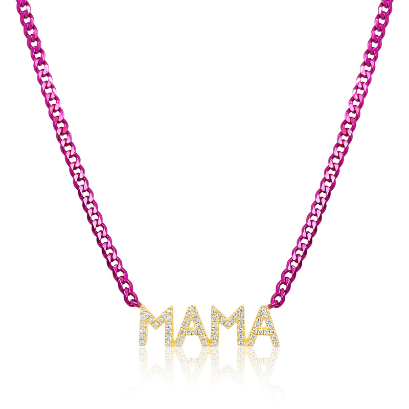 Electric Pink "MAMA" Necklace