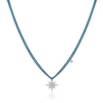 Jean Blue Silver and Gold  Starburst Necklace