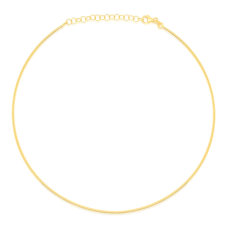 Yellow Gold Snake Chain Choker Adjustable Necklace