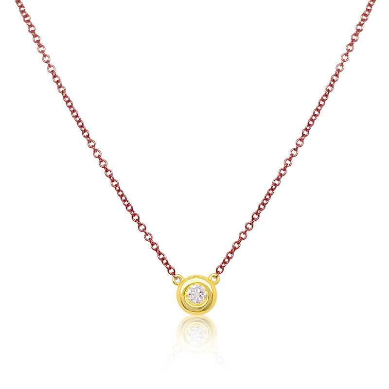 Yellow Gold Pink Chain Necklace