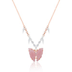 Pink Opal Butterfly Necklace