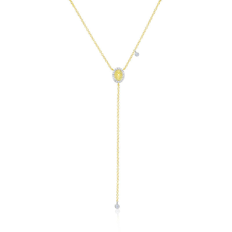 14kt Yellow Gold Diamond Virgin Guadalope Necklace