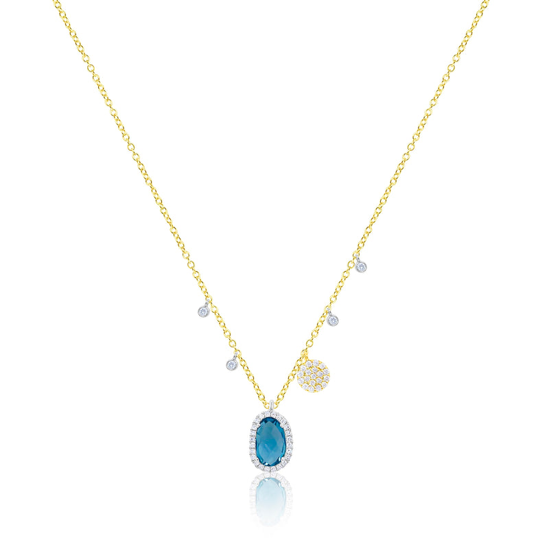 Blue Topaz Charm Necklace