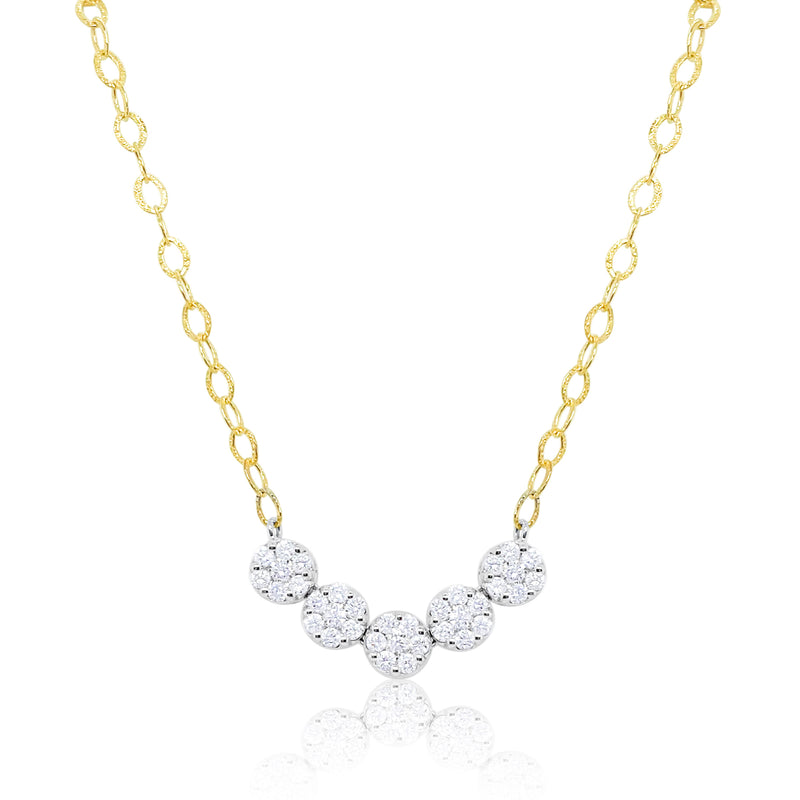 14kt Yellow Gold Italian Textured Chain with Pave Discs