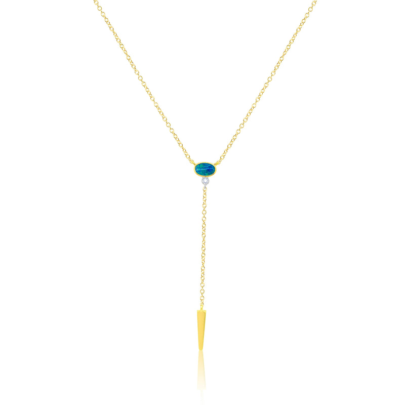 Yellow Gold and Opal Lariat