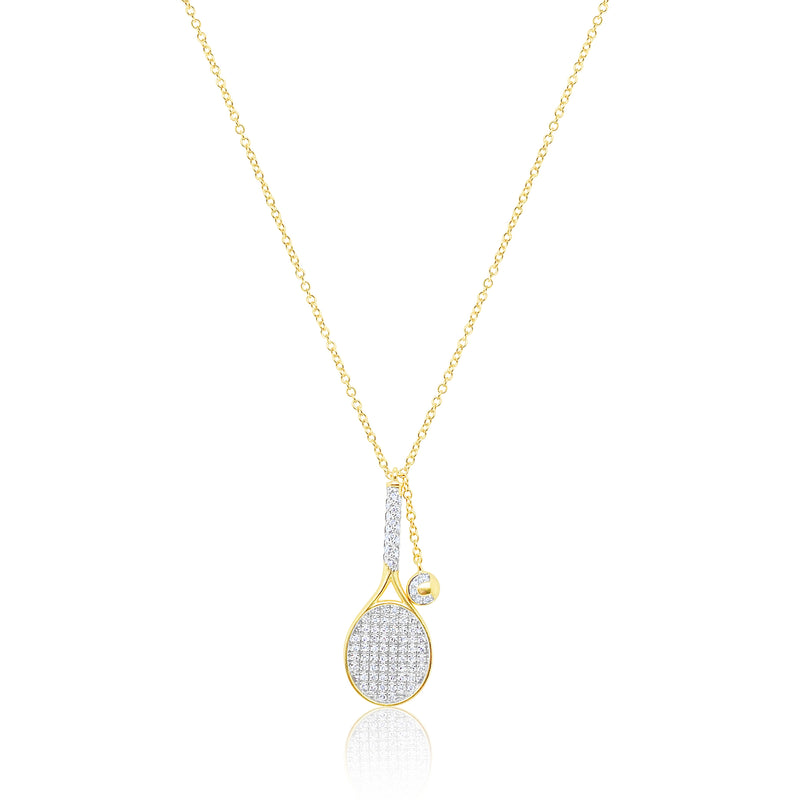 Yellow Gold Tennis Necklace