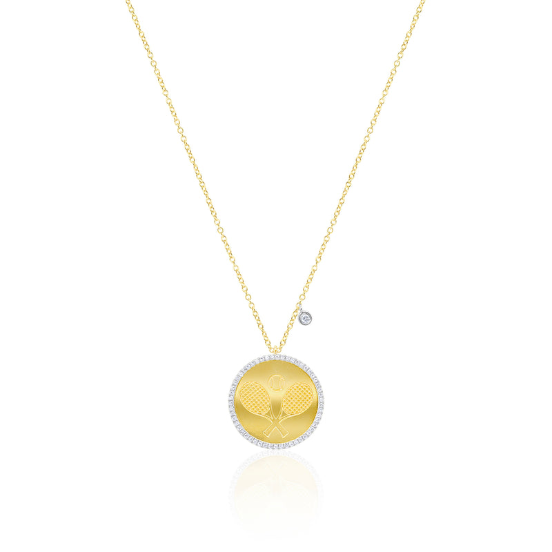 Tennis Racket Medallion Necklace