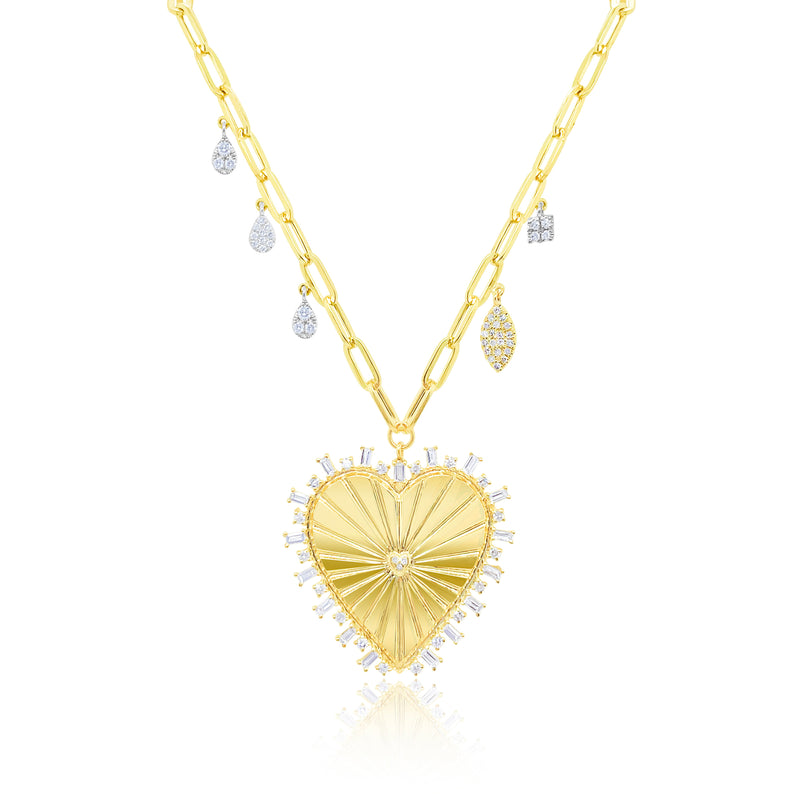 Medallion Heart Paperclip Necklace