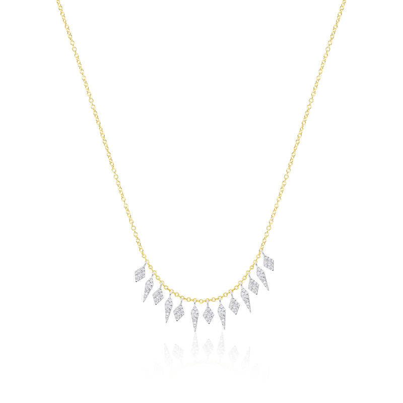 14kt Yellow Gold Double Charm Diamond Necklace