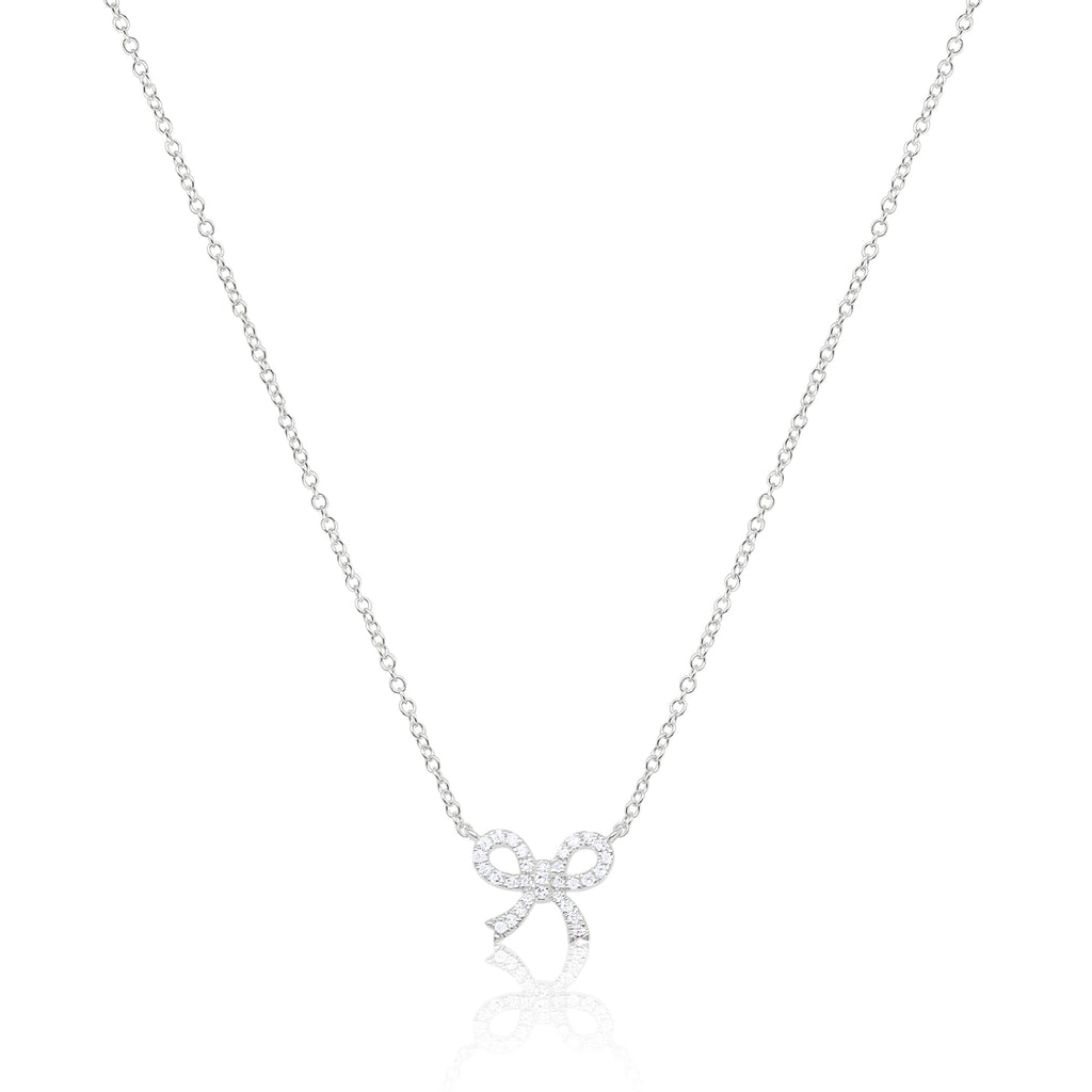 Delicate Diamond Bow Necklace – Meira T Boutique