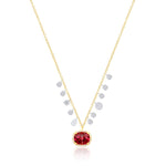 Pink Tourmaline Diamond Necklace