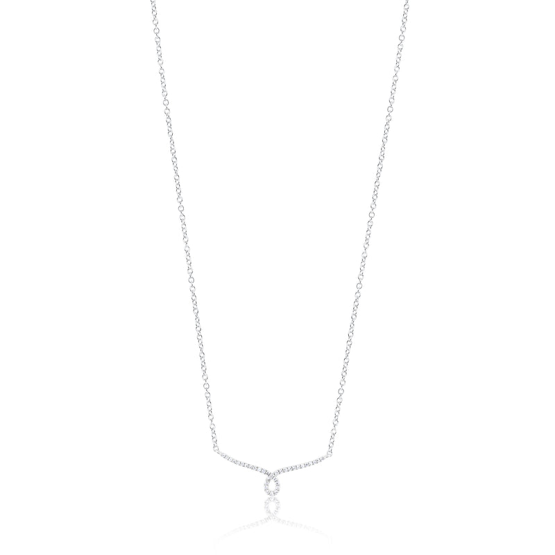 14kt White Gold Twist Diamond Necklace