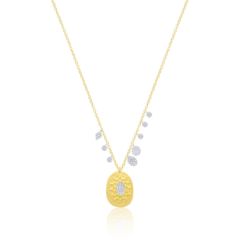 Gold Medallion Diamond Necklace