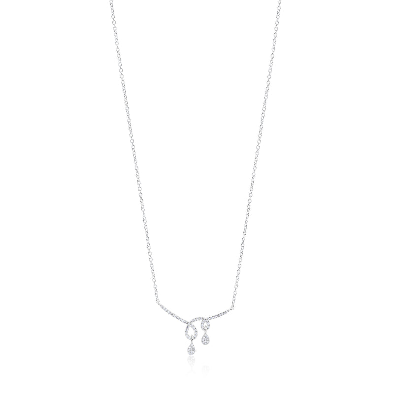 14kt White Gold Twist Diamond Necklace