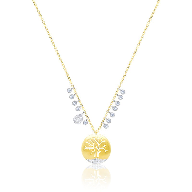 Tree of Life Diamond and Gold Necklace
