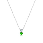 Drilled Diamond and Emerald Necklace