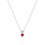 Drilled Diamond and Ruby Necklace