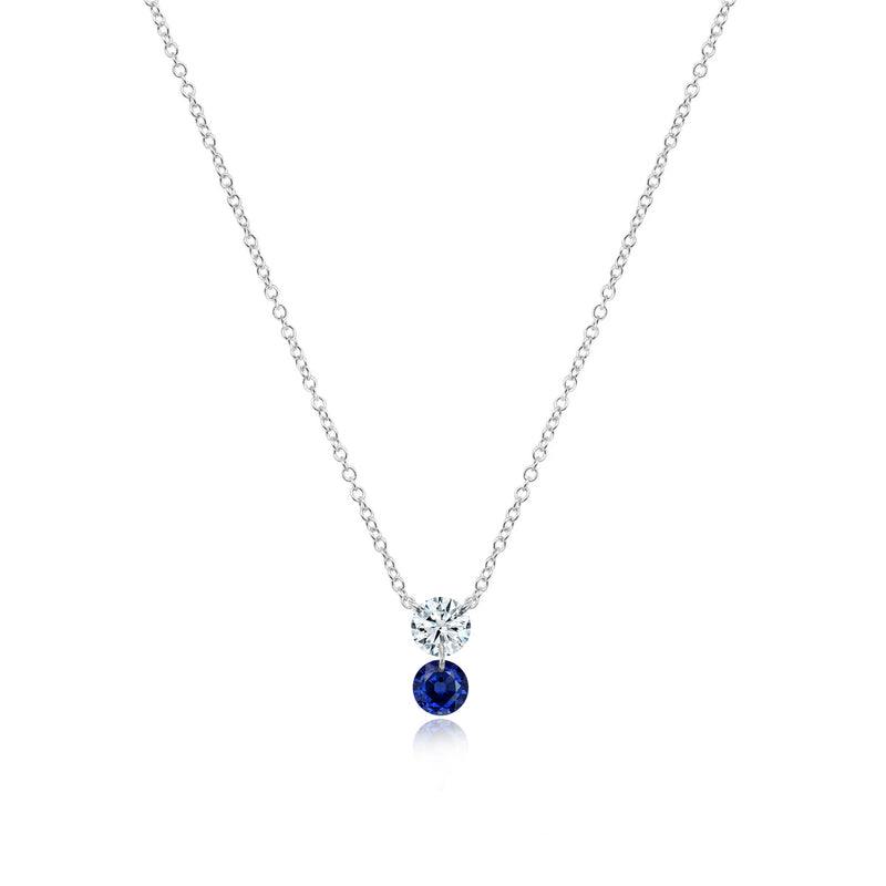 Drilled Diamond and Sapphire Necklace