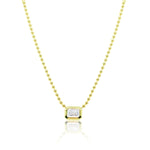 Yellow Gold Ball Chain Lab Grown Diamond Necklace