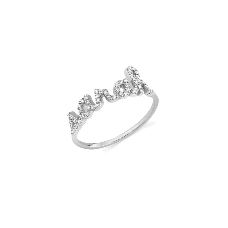 Name Script Diamond Ring