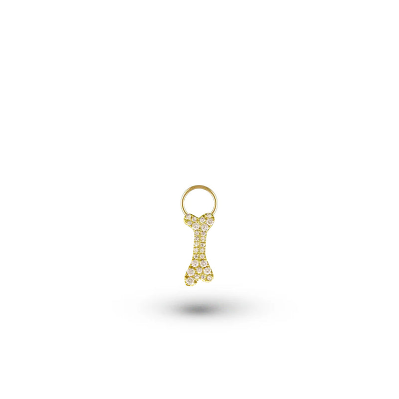 Diamond Dog Bone Hoop Charm
