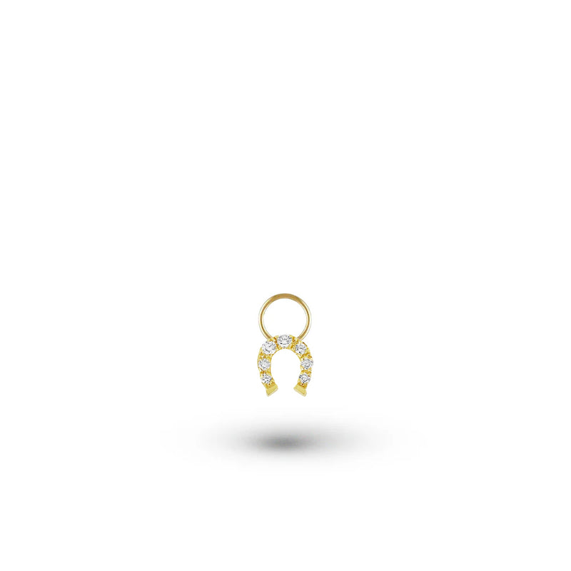 Diamond Horseshoe Hoop Charm