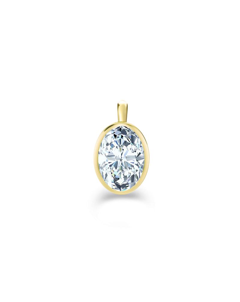Lab Grown Oval Cut Bezel Set Charm