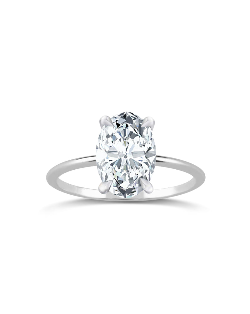 14kt White Gold Lab Grown Diamond Oval Ring 1.5 ct
