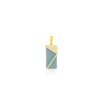 Yellow Gold and Amazonite Geometric Charm