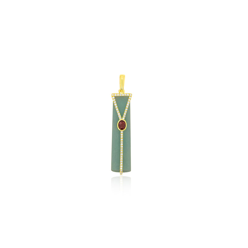 Amazonite and Garnet Charm