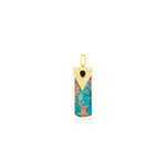 Turquoise and Smokey Topaz Charm